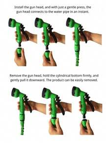 1 Set Expandable Garden Hose With Multi-Function Spray Nozzle, Lightweight Flexible Kink-Free Hose Kit, Suitable For Yard Lawn Care, High-Pressure Outdoor Watering Irrigation, Car Washing, Patio Cleaning, Pet Bathing - A - View 6
