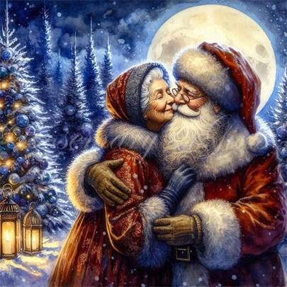 1PC | 5D DIY Diamond Painting | Love Santa Claus Pattern Diamond Painting Kit, Round Full Drill Mosaic Craft Set, High Definition Art Diamond Painting, Focus And Relax Through DIY, Suitable For Living Room, Bedroom, Office Wall Decoration, Surprise Holiday Home Decor Gift For Family And Friends, Unframed