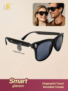 D8 Smart Bluetooth Glasses, Fingerprint Touch Control, Audio Glasses With Music Playback And Hands-Free Calling, Built-In Microphone And Speaker, Voice Control Wireless Earphones, Unisex Fashion Smart Glasses, Compatible With IPhone And Android - View 8