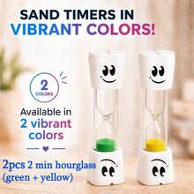 2pcs Smiling Teeth 2min/3min , Multicolor Toothbrush , Compact Fun , Cartoon Creative 2min Timer Ornament, Toothbrushing Timer, Office Desk Ornament, Kitchen Timer - Desktop Ornaments - View 9