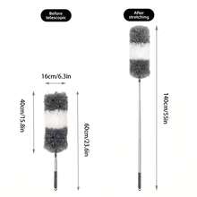 1pc Extendable Detachable Microfiber Ceiling Fan Duster, Home Ceiling Dust Cleaning Tool, Suitable For Walls, Ceiling, Kitchen, Living Room, Bedroom, Hallway Dusting - A - View 3