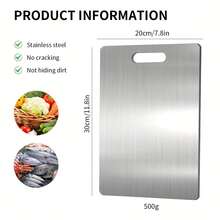 High-Quality Stainless Steel Kitchen Cutting Board - Double-Sided, Rust-Resistant, Suitable For Meat, Fruit And Vegetables, Dishwasher , Durable, Multiple Sizes Available, Back To School Season, Back To School Gift - Multicolor - View 12
