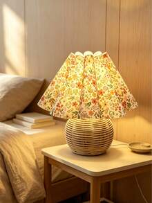 1pc USB Powered Woven Rattan Table Lamp, Ins Vintage Nordic Style Bedside Lamp, Multi-Purpose For Bedroom, Homestay, Restaurant, Camping, Minimalist Warm Light Atmosphere Night Light - Handmade Rattan Table Lamp - View 1
