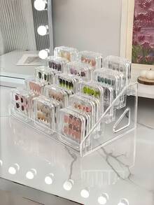 Vowcarol 3/5/7 Tier Transparent Acrylic Paint Storage Rack - Transparent Trapezoid Display Stand Suitable For Handicrafts And Artwork Storage. Lipstick. Perfume. Cosmetics. Display Stand. Multi-Functional - Multicolor - View 5