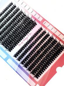 15排 300簇 60/80/100片 0.05 0.07 D/DD 蓬鬆感睫毛簇 10-18mm 混長熱熔纖維 纖細感睫毛接片 加厚捲度 單簇假睫毛 適合派對日常 DIY 濃密款 可重複使用 - 黑色 - 查看 6