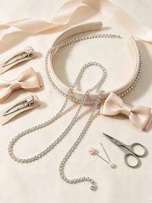 1pc-5 Yards DIY Rhinestone Sewing Craft Chain - White - View 4