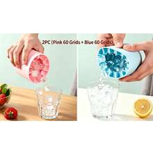 1/2pcs Pink Silicone Portable Ice Cube Mold, Cylindrical 3D Ice Cube Maker, Easy Release Silicone Ice Tray, Multi-Layer Design With Lid, Minimalist Bucket Shape, Reusable, Suitable For Home, Bar, Club And Outdoor Summer Drinks, Ideal For Making Cocktails And Fruit Platters, Essential Kitchen Accessory And Great Holiday Kitchen Gift - Multicolor - View 8