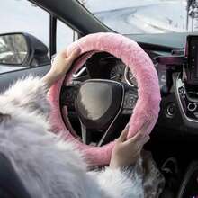 3pcs Car Plush Steering Wheel Cover And Shoulder Protection Cover Set, 3 Pieces Combination, Suitable For Spring, Autumn, Winter Use. - A - View 5
