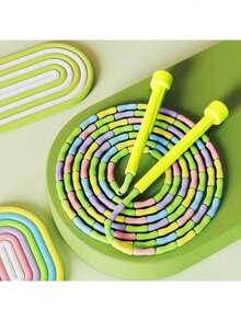 1pc Beginner Bamboo Joint Jump Rope, Dual-Color Student Sports Speed Jump Rope, Soft Bamboo Joint Jump Rope - A - View 8