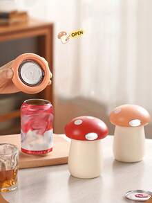 2 In 1 Can Opener Cute Mushroom Multi Functional Automatic Beer Kitchen Press Lid Beer Corkscrew Tools Portable Kitchen Accessories Bar Gadgets - Multicolor - View 11