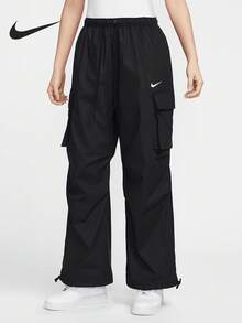 Celana Kargo Tenun Pinggang Sedang Wanita Nike Sportswear IF0392-010 - IF0392-010 - View 1
