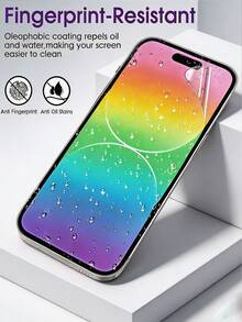 5片裝 HD 水凝膠軟膜手機螢幕保護貼,適用 18 Pro Max 17 16 15 14 13 12 11 系列,全螢幕覆蓋、防爆、耐刮,非玻璃軟膜 - 無色 - 查看 7