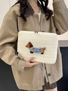 1pc Laptop Case Heart Style Tablet Bag, Suitable For 10/11 Inch 13/14 Inch 15/15.6 Inch Laptop Sleeve - Beige - View 6