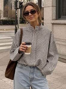 Women Coats - Black and White - View 5