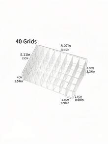 1pc/Lipstick Storage Box, Simple Transparent Plastic Multi-Grid Cosmetic Storage Box, Perfume Lipstick Organizer, Daily Dressing Table Skincare Sample Display Rack - Clear - View 9