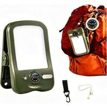 Clip-On Solar Light Outdoor, USB Rechargeable Solar Camping Light, RV Exterior Light, With Digital Display, 60LED, 3 Brightness Modes Solar Tent Light, Suitable For Fence, Yard, Camping, Backpacking, Hiking, Outdoor Use - Solar Clip-on Camping Light - View 2