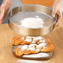 Flour Sifter; Stainless Steel; 40 Mesh; Professional Baking; Fine Mesh; Filter Flour; Powdered Sugar; Cocoa Powder; Making Cakes; Bread Cookies; Pizza; Kitchen DIY; Camping And Picnics; Outdoor Cooking; Family Gatherings; Practical Kitchenware - View 6