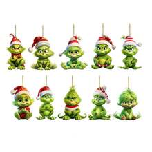 The Grinch 5pcs Christmas Decoration Hanging Ornaments, Fun Christmas Tree Home Decor, Grin-Ch 2D (Random Style) - Multicolor - View 6