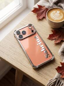 客製化姓名電鍍四角防震手機殼,相容 iPhone 17 18 Pro Max,雷雕個性化姓名保護手機殼,防摔防刮全包覆手機殼,適合男士與女士的客製化禮物,適用於日常通勤、工作、派對 - 銀色 - 查看 4