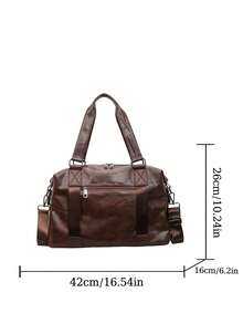 1pc Solid Color Minimalist Fashion Multi-Function Women's Bag, Large Capacity Shoulder Tote Bag, Suitable For Women's Daily Commute And Work - Brown - View 9