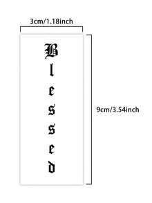 1件裝 Y2K 風格字母臨時紋身貼 半永久紋身 防水防汗 持久 1-2 週 真實感 植物果汁紋身 防摩擦 無反光 黑色 適合女性與男性 手臂、手指、頸部紋身貼 - 黑色 - 查看 5