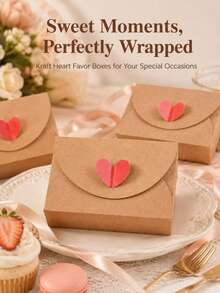 10pcs Heart-Shaped Gift Boxes, Cute Minimalist Style, Candy Perfume Party Favor Packaging, Wedding Birthday Party Celebration Table Decor, Small Gift Set - True Colors - View 3