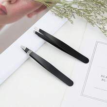 2/4 Stücke Edelstahl Augenbrauen Pinzetten, Präzisions Schrägspitze Pinzette zum Formen der Augenbrauen, zum Anbringen von Wimpern, zur Entfernung von Gesichtshaaren, Make-up Werkzeug für Frauen - Mehrfarbig - Übersicht 7