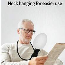 2-In-1 Adjustable Hands-Free Magnifying Glass, 5x 5.12 Inches, Supports Handheld/Neck Worn/Desktop Mode Switching, Equipped With Independent High Magnification Small Round Mirror, Suitable For Reading, Sewing And Handmade Production, Home Decoration - A - View 8