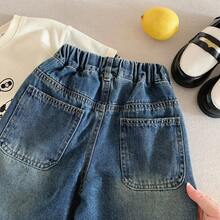 Young Boy Denim Jeans, Autumn New Style, Cute Star Pattern, Curved Leg, Casual Fashionable Stylish - Blue - View 6