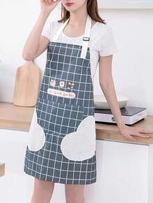 1pc Waterproof & Oil-Proof Apron With Towel Pocket, Suitable For Cooking And Baking, Ideal For Home Cleaning, Kitchen Cleaning, Stain-Resistant & Waterproof - Multicolor - View 9
