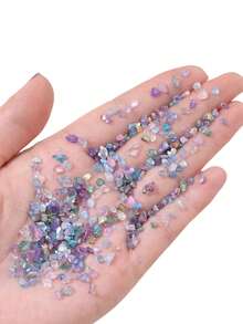 1‑4mm(0.04‑0.16 Inch) Colorful Glass Crushed Stones, Crystal Chips Particles. Exquisite Workmanship, Fresh & Versatile; Irregular Mixed‑Color Style For DIY Jewelry & Vase Filler - 1PC - View 10
