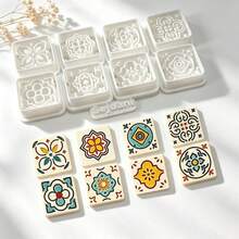 9Pcs Vintage Boho Tile Pattern Clay Cutters DIY Handmade Earring Jewelry Making Craft Molds Supplies - 9pcs - View 4