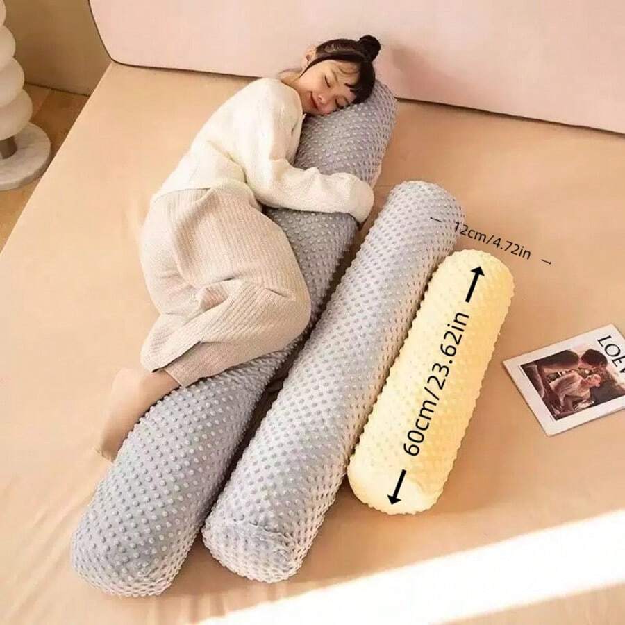 1pc Long Body Pillow Sleep Support Pillow, Detachable And Washable Memory Foam Cylindrical Pillow, Relieves Neck Pain And Provides Cervical Support, Soft Plush Material, Perfect Birthday Or Holiday Gift Choice, Soft And Comfortable Inner Cushion - Multicolor - View 1