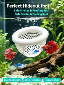 Floating Betta Fish Skin, Betta Or Shrimp Feeder, Cave & Hammock, Small Fish Feeding Ring, Aquarium Hidden Feeding Decoration Accessory - Happy Aquarium - View 7