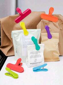 2/8pcs Plastic Bag Clips: Multi-Functional Food Storage Clips, Suitable For Sealing Various Plastic Bags And Snack Bags, Perfect For Kitchen Organization And Storage - Multicolor - View 3