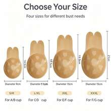 1 Pair Rabbit Ear Breast Lift Stickers, Invisible Silicone Nipple Covers, Reusable Breathable Push-Up Breast Pads, Suitable For Backless Dresses, Non-Slip Adhesive Breast Lift Pads - One Size - View 9