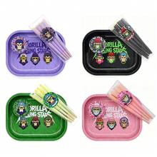 Personalized Rolling Tray Set, Includes Pre-Rolled Cones, Metal Grinder, Smoking Tools, Smoke Shop, GORILLA ROLLING STARS Tray Set, Decorative Tray, Jewelry Tray, Suitable For Personal Hand-Rolling And Party Use, Gift Set, Ideal Gift For Christmas And Halloween - Print - View 4