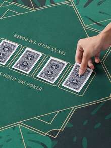 Rectangular Texas Hold'em Poker Table Mat (Multiple Sizes Available) Poker Tablecloth Pad Thickened Desktop Tablecloth Non-Slip Water-Absorbent High-End Luxury Portable Poker Table Mat, Waterproof Noise-Reducing Non-Slip Fabric, Suitable For Teens 14+ And Adults, Party, Entertainment, Game And Gift, Holiday Essential. - Green - View 5