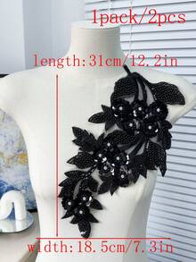20pcs/Pack, Assorted Colors, New 3D Computer Embroidered Crystal Rhinestone Applique Patches, For Clothing Decoration, DIY Wedding Dress Accessories, Sewing Embroidery Crafts - A - View 56