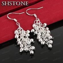 Hot 925 Sterling Silver Plated Creative Grape Beads Drop Earrings For Woman Fashion Birthday Party Fine Gifts Elegant Noble Jewelry - Silver - View 8