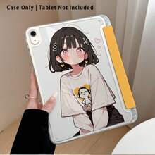 女孩用愛心圖案彩繪效果平板保護殼，附支架，相容 Honor 8/9/10/X8/X8A/X9/X8Pro/X9Pro、MatePad SE 11"/MatePad 11"/11.5"、MatePad Pro、Apple 10th/11th Gen 2025 (A16)、Galaxy Tab A7/A9 及其他熱門機型 - 款式7 - 查看 4