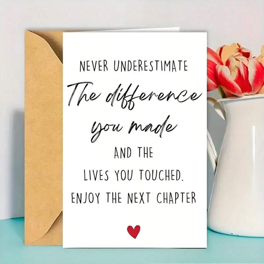 1PC-Colleague Retirement Card Leaving Gift | Large Inspirational, Enjoy The Next Chapter Boss Teacher Leader Farewell Card Suitable For Anyone's Retirement Gift - A - View 1