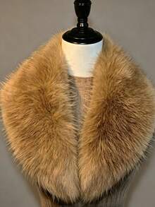 1pc Casual Faux Fur Autumn/Winter Women's Coat With Collar Accessory - Multicolor - View 4
