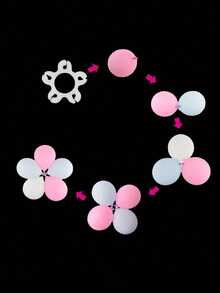 20pcs Plum Blossom Balloon Clips, Plastic Balloon Ring Tie Clips, Flower-Shaped Balloon Fixing Buckles, Birthday Party Wedding Room Balloon Arch Decoration Accessories - A - View 6