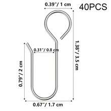 60pcs Metal Curtain Track Hooks S-Shaped Small Curtain Hooks Suitable For Ceiling Curtain Rails (Silver) - Silver - View 12