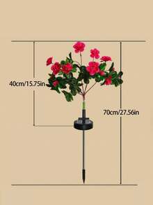 1pc Rhododendron Solar Light, Garden Light, Waterproof Solar Light With Colorful Artificial Rhododendron Flower, Suitable For Decorating Yard, Path, Patio, Porch And Lawn - Azalea - View 12