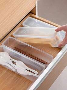 1pc Rectangular Herbal Fresh-Keeping Box, Stackable Refrigerator Vegetable Storage Container With Ventilated Lid, Suitable For Green Onion, Cilantro, Celery, Asparagus And Other Vegetables, Transparent Refrigerator Organizer Box, Suitable For Kitchen Meal Prep - Multiple Colors and Styles - View 5