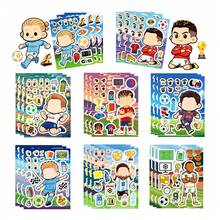 FIFA 8pcs Chibi Football Star DIY Mix & Match Face Sticker Set, Cristiano Ronaldo, Lionel Messi, Erling Haaland, Lamine Yamal And Kylian Mbappé - Multicolor - View 1