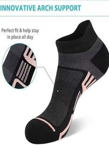5 Pairs Women's Mesh Breathable Sports Short Socks, Arch Support Shock-Absorbing Low-Cut Running Fitness Socks - Multicolor - View 5