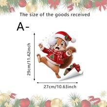 1/3pcs Cute Snowball Winking Snowman Static Cling Stickers, Cat And Squirrel Designs, Double-Sided Visible And Reusable, Suitable For Home, Shop, Cafe, Holiday Party Glass Window Decoration, Christmas Decor - Multicolor - View 11